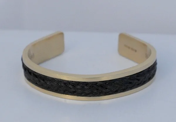 horsehair cuff bracelet gold