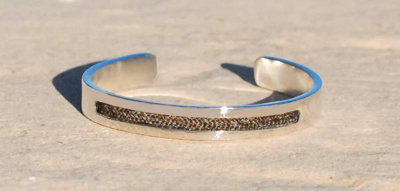 Cuff Bracelet with Short Braid in Silver or 9ct Gold