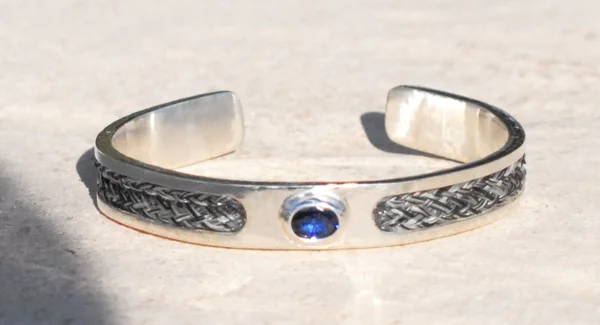 horsehair cuff bracelet sapphire