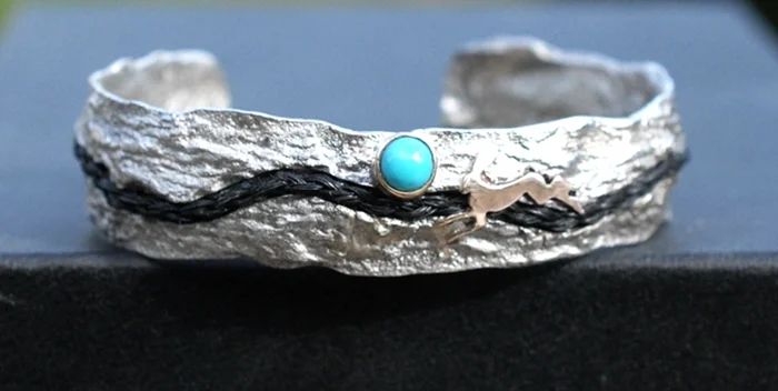 Wide Woodland Cuff Bracelet in Silver or 9ct Gold