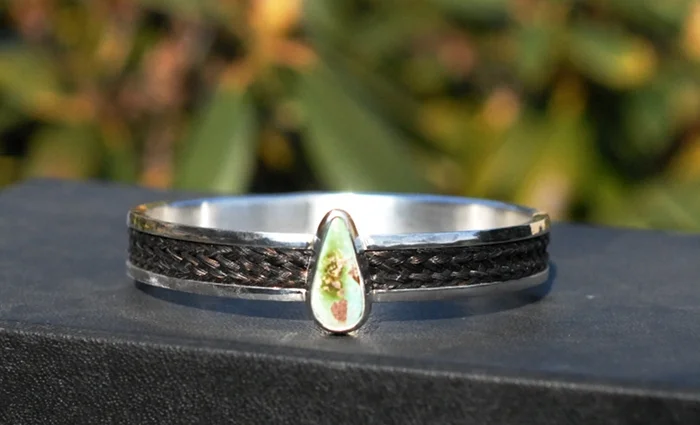 Bangle with Turquoise in Silver or 9ct Gold
