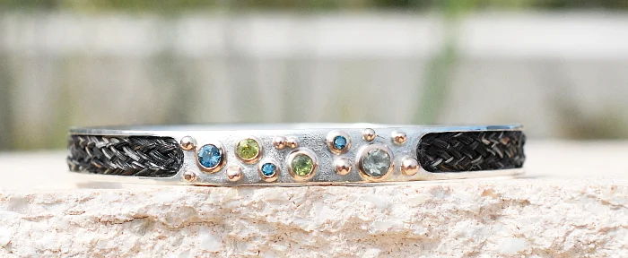 horsehair bangle gemstones