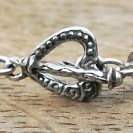 Heart Toggle Clasp in Silver only