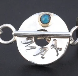 Round Name Toggle Clasp in Silver or 9ct Gold