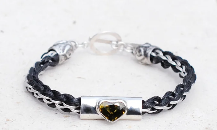 8 Weave Bracelet & Tube Bead in Silver or 9ct Gold