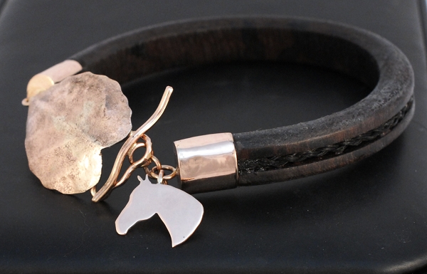 horsehair bracelet leather rose gold