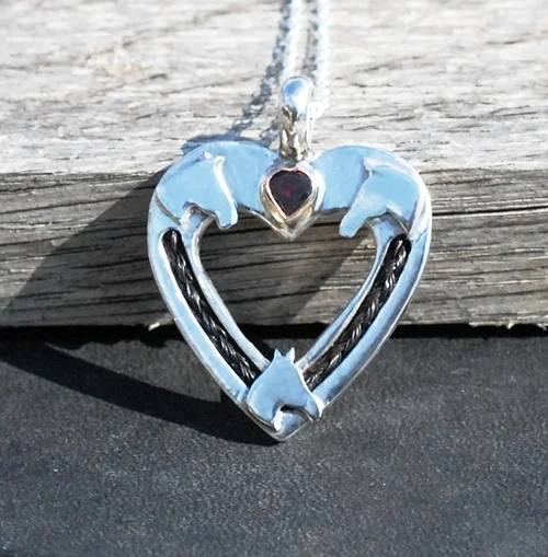 horsehair necklace heart