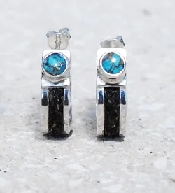 horsehair earrings turquoise