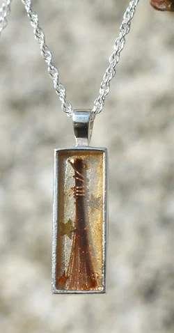 Crystal Resin Oblong Pendant in Silver or 9ct Gold