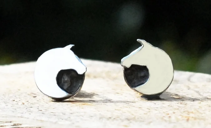 Crystal Resin Horse Cufflinks in Silver or 9ct Gold