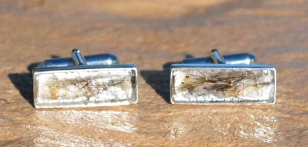 Crystal Resin Cufflinks in Silver or 9ct Gold