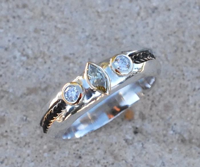 horsehair ring marquise diamonds