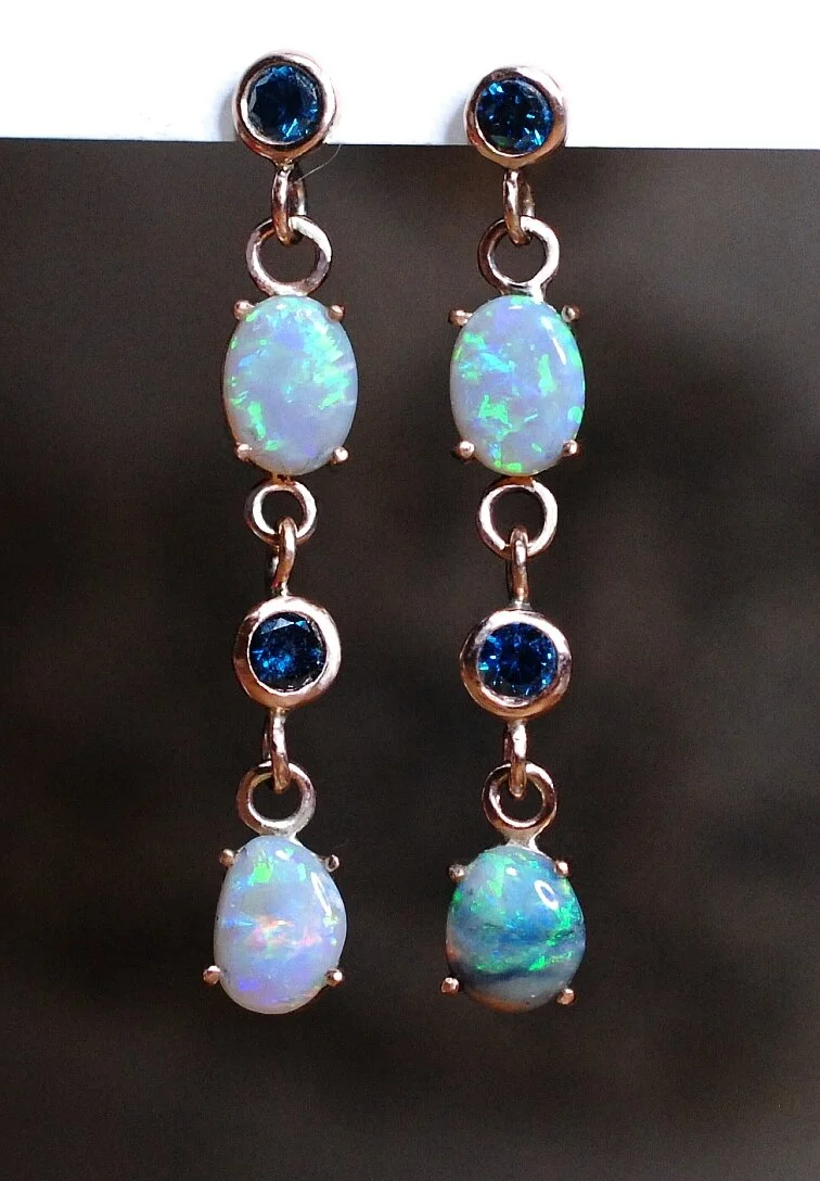 opal diamond earrings