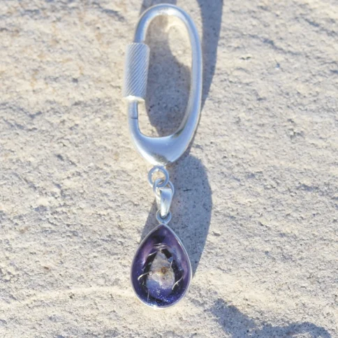 Crystal Resin Keyring in Silver only
