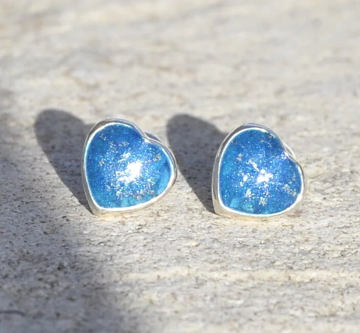 Enigma Crystal Heart Earrings in Silver or 9ct Gold