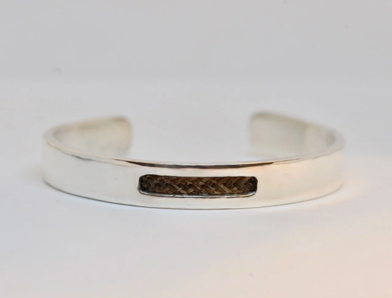 Cuff Bracelet with Short Braid in Sterling Silver or 9ct Gold