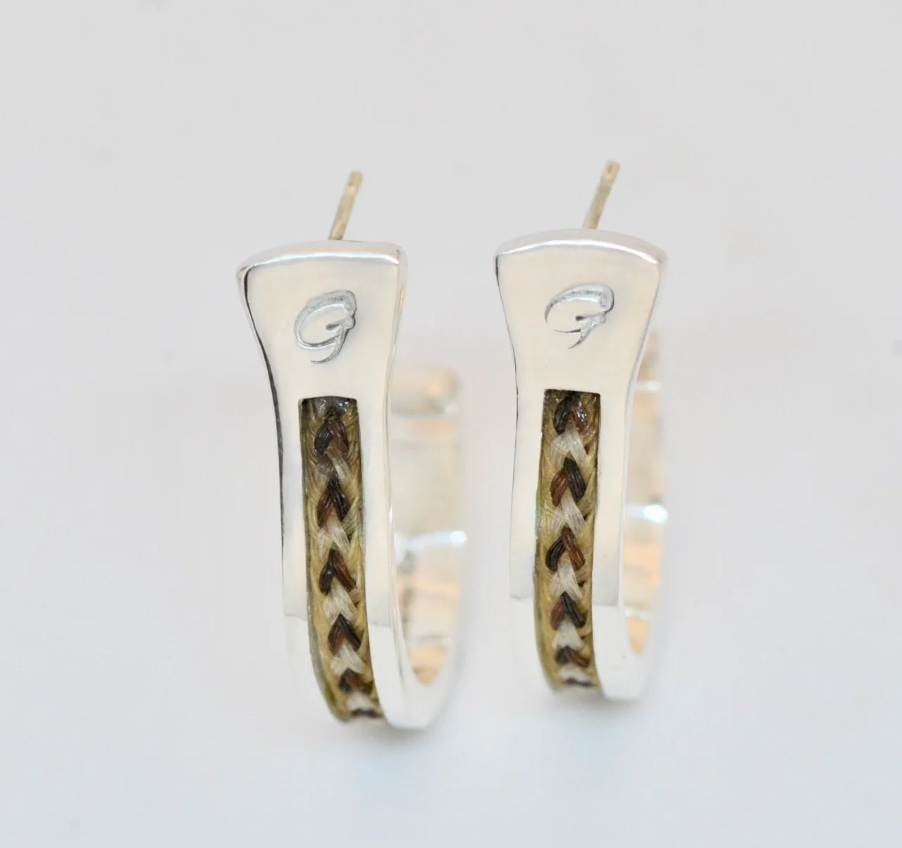 Half Round Earrings with Initials in Silver or 9ct Gold