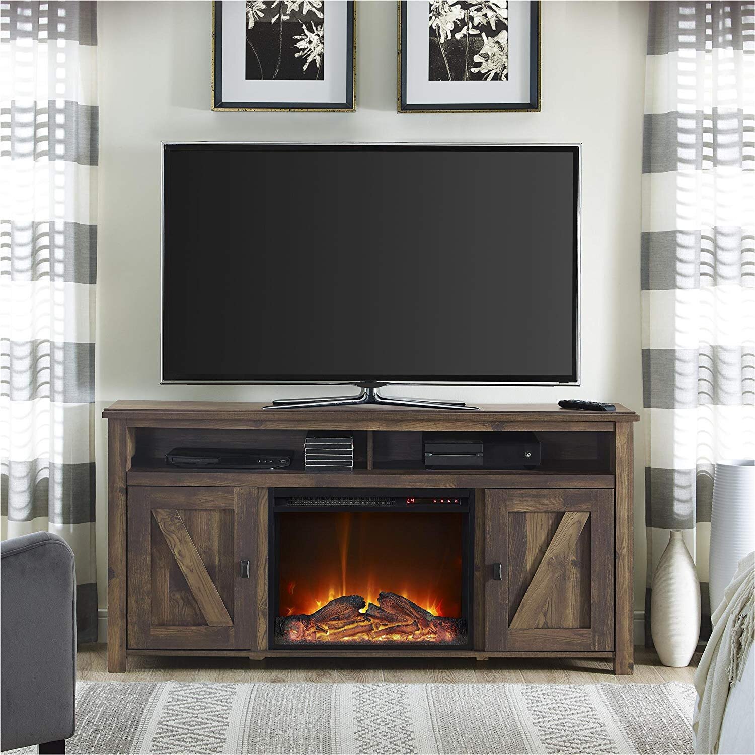 Ameriwood Home TV Stand with Fireplace
