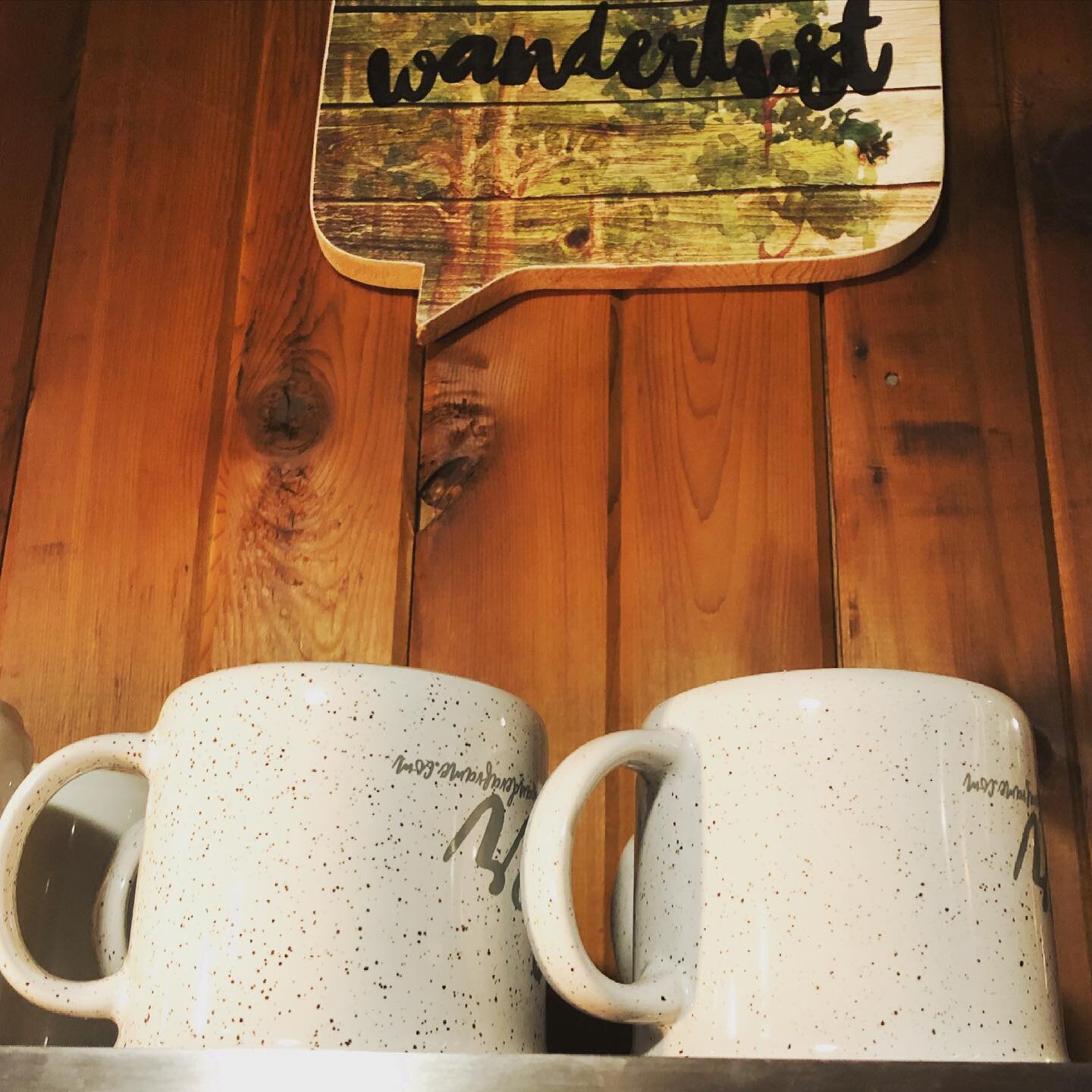 Everything you need, including campy mugs adored by all of the guests welcomed at Wander #wanderaframe