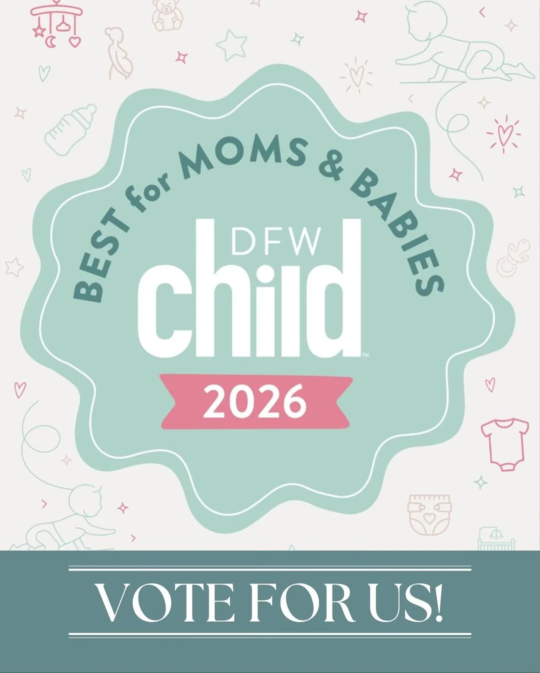 Every year, @dfwchildmag asks families to vote for their favorite resources for pregnancy, birth, and raising little ones. The winners become a trusted guide for parents across Dallas&ndash;Fort Worth all year long.

We&rsquo;re honored to be include