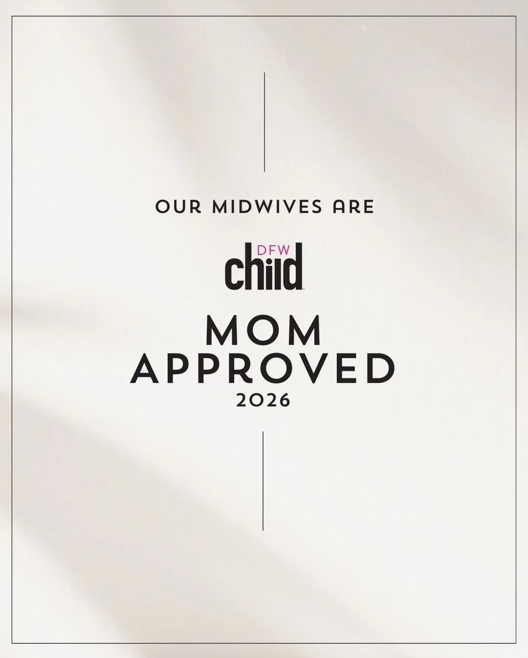 Our midwives are DFW Child + Mom approved 🤍

What that means to us: families in our community trust us to walk alongside them through pregnancy, birth, and beyond with compassion, expertise, and intention.

Thank you for believing in us and for nomi
