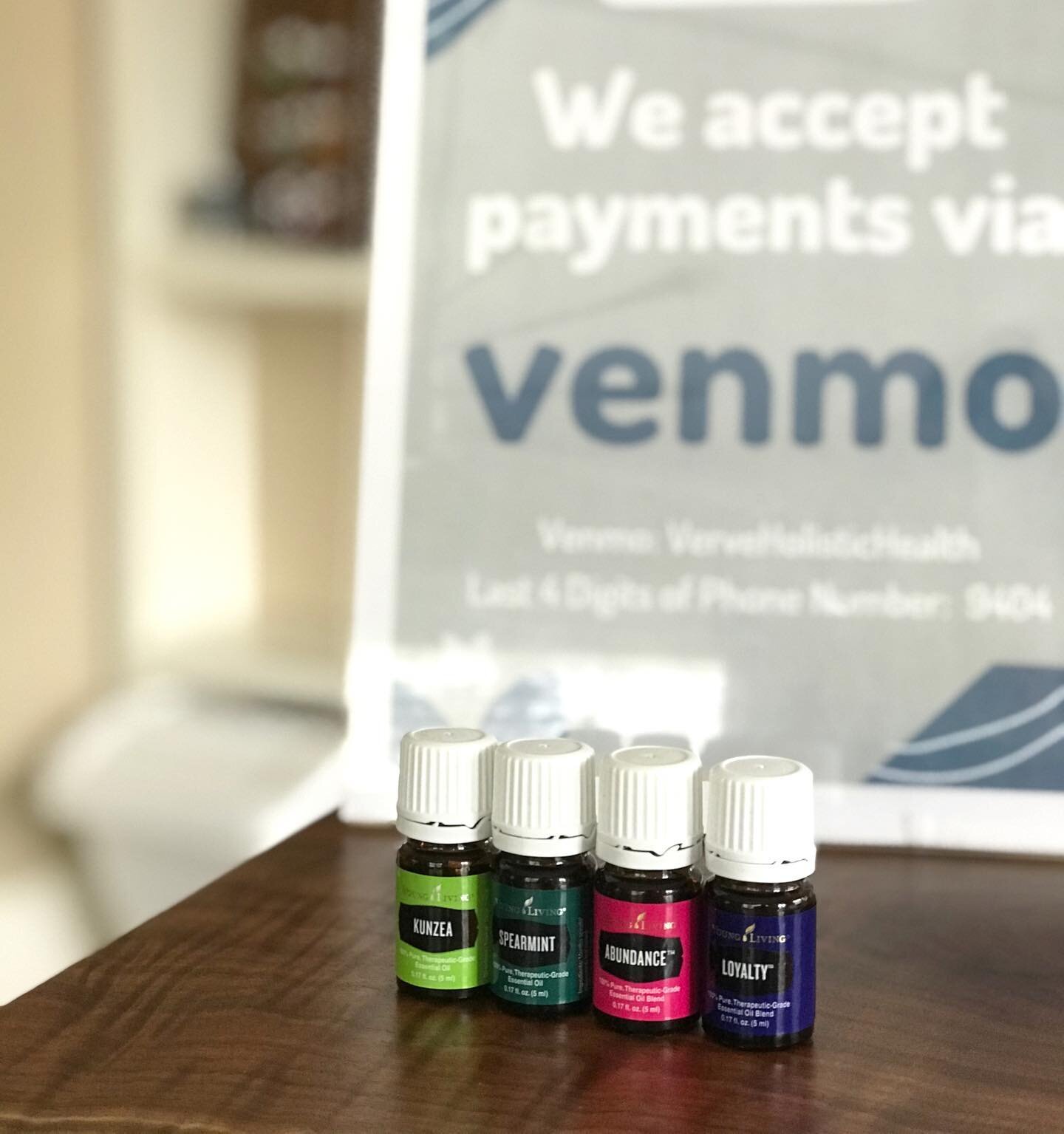 ✨✨ GIVEAWAY ✨✨ 
We now accept payments through VENMO! 
Anyone paying via Venmo in the month of March will automatically be entered into a giveaway of Young Living Essential Oils. We will be pulling the giveaways throughout the month!