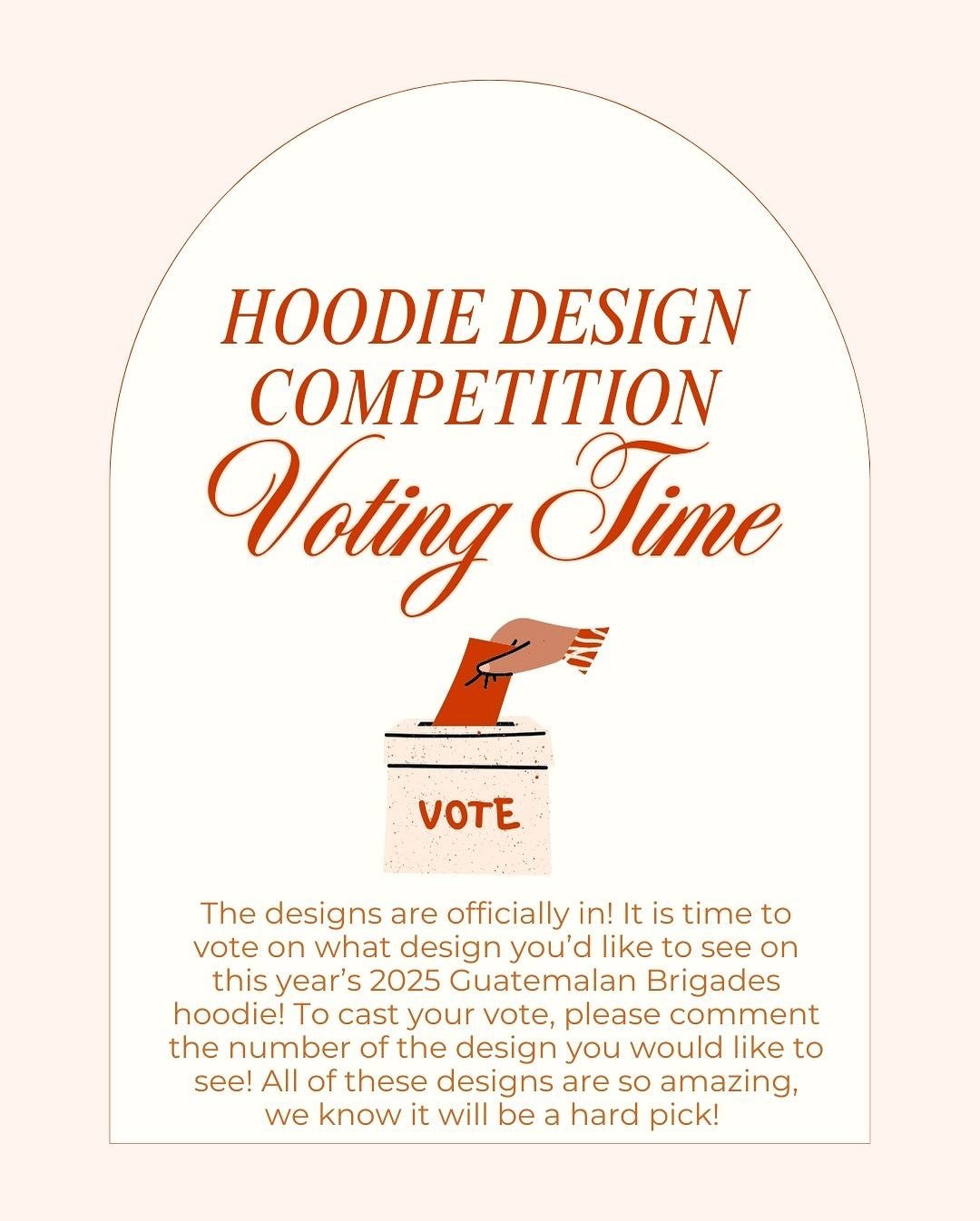 VOTING TIME

The designs for this years hoodie competition are in! This means it is now up to you to choose which design will be featured on this years hoodie. To cast your vote, comment the number of the design you would like to see. All of these de