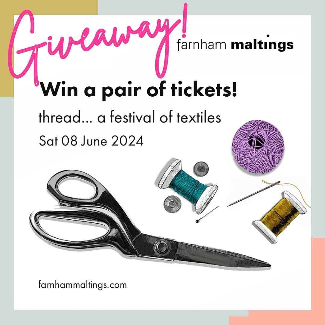 EXCITING NEWS! 📣 I have 2 tickets to giveaway to the Thread Festival next month! Held at @farnhammaltings (Farnham, Surrey) it&rsquo;s an amazing selection of sewing based businesses selling gorgeous fabrics, kits, patterns, notions and more! It&rsq