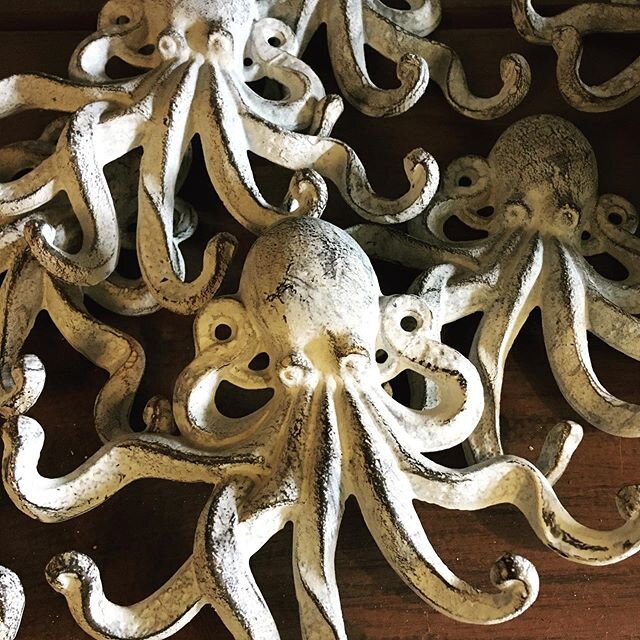 I was in Kronos today organizing and photographing for our website and these octopus hooks called to me. The longer we are home the more I realize I need more hooks.  #organization #hooks #octopus #octopushooks #castiron #vashonisland #shopvashon #va