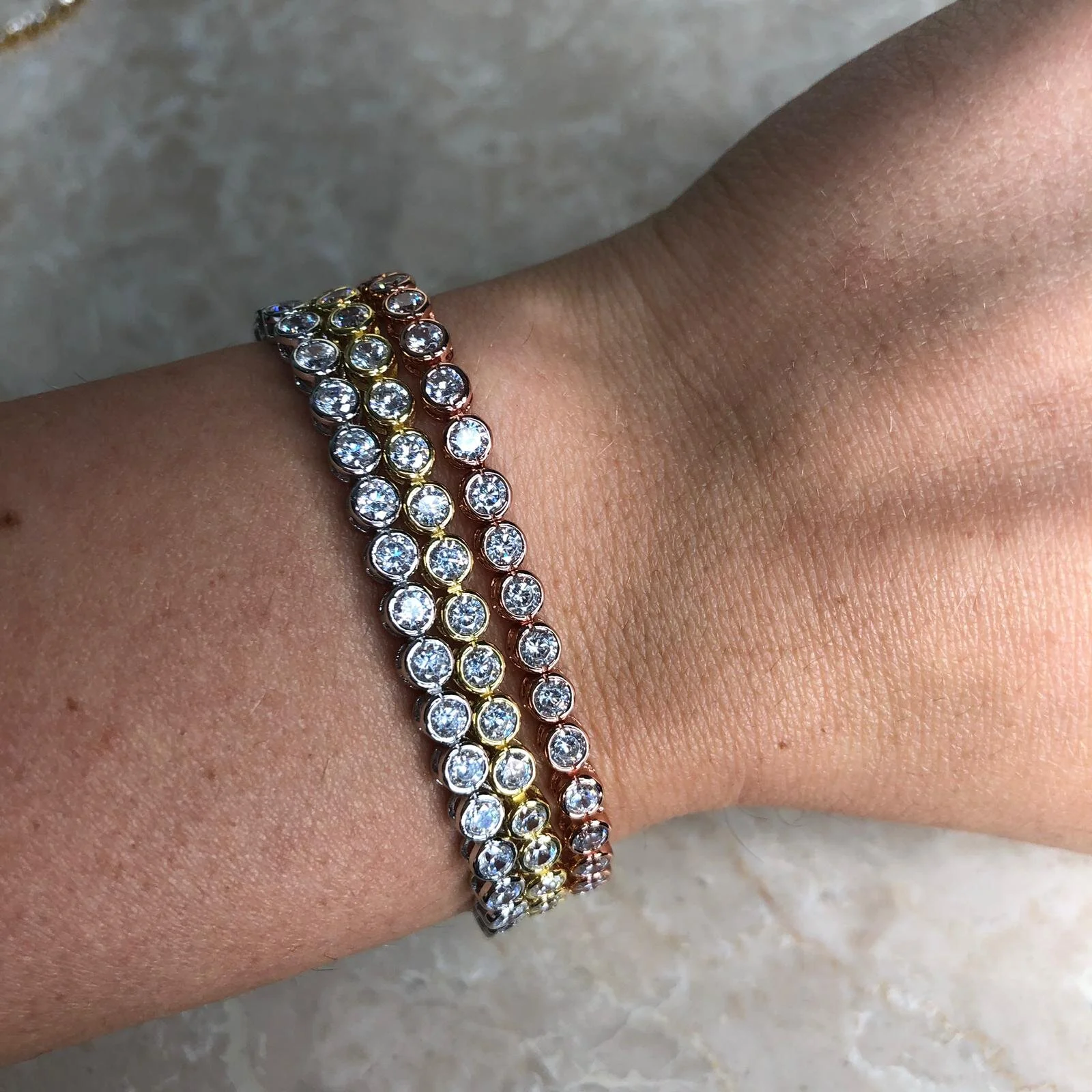 3mm Bezel Tennis Bracelets