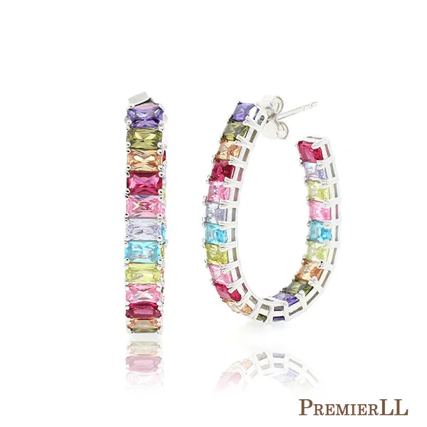 Baguette Hoop Earrings