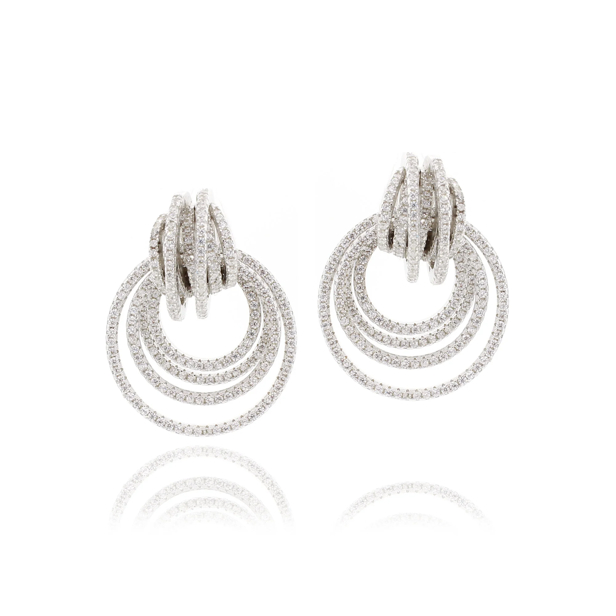 Circle Pave Link Necklace and Earring Set