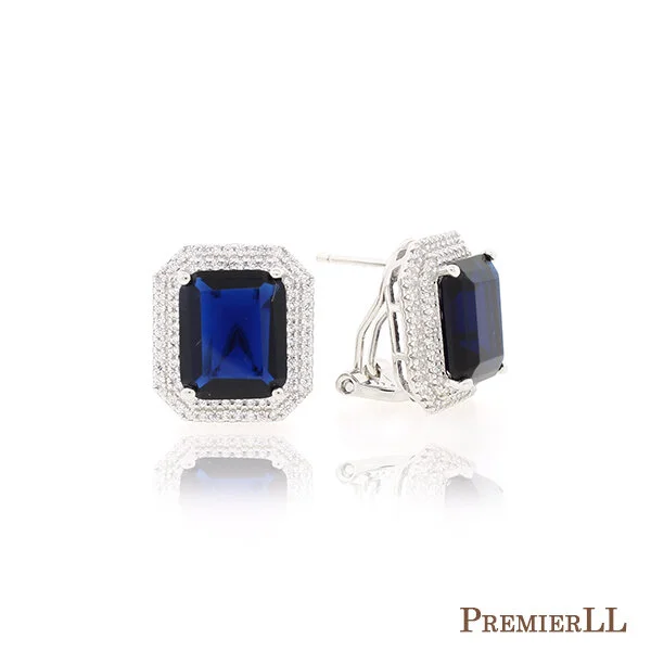 Emerald Halo Cut Studs