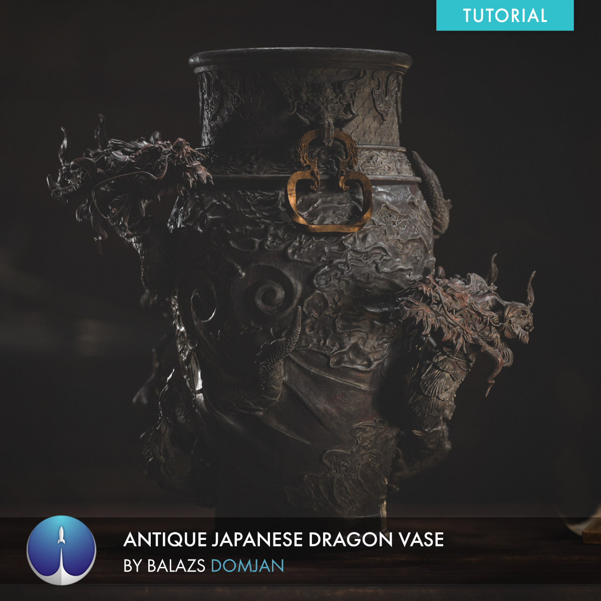 Antique Japanese Dragon Vase in Zbrush | Balazs Domjan 