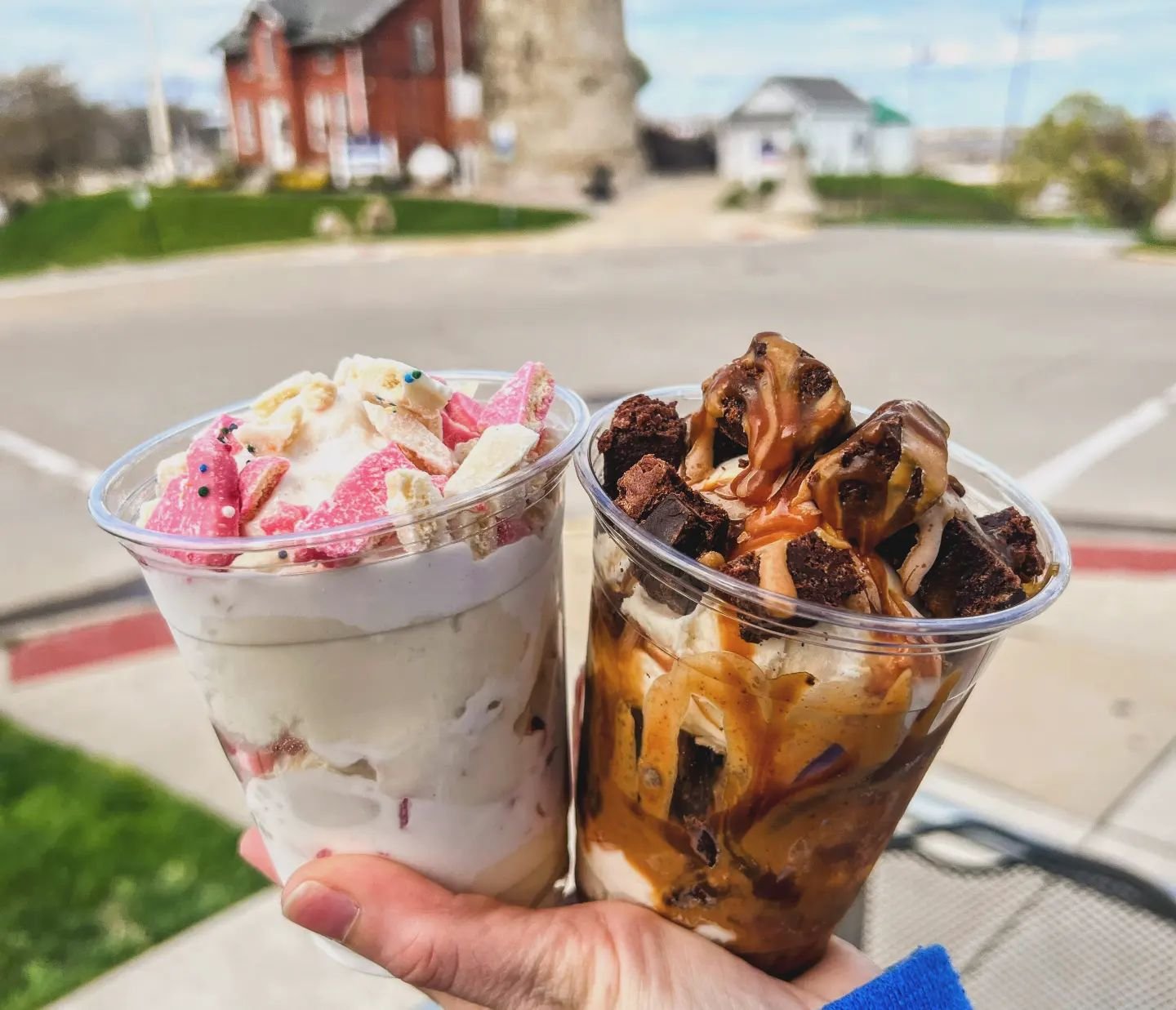 Today kicks off national volunteer appreciation week and we're kicking off our 2 sundae specials --
MUDROOM NEEDED SUNDAE
&bull; layers of vanilla ice cream + house brownie chunks, our house caramel &amp; peanut butter sauce &bull;

ANIMAL HOUSE SUND