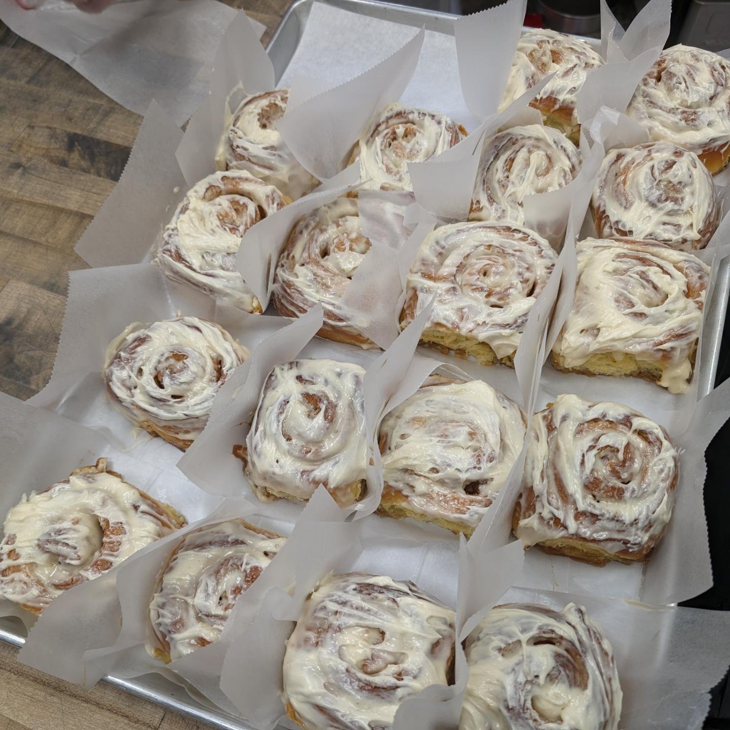 PICK YOUR PASSION.
Cinnamon Rolls with cream cheese frosting
or...
a beefed up pup cup for your fur-baby. 🐾

Come join us for pup cup Palooza, we've got some hig end pup cups, all pup cups sales go to @lakehumanesociety ! And it's the last day for a