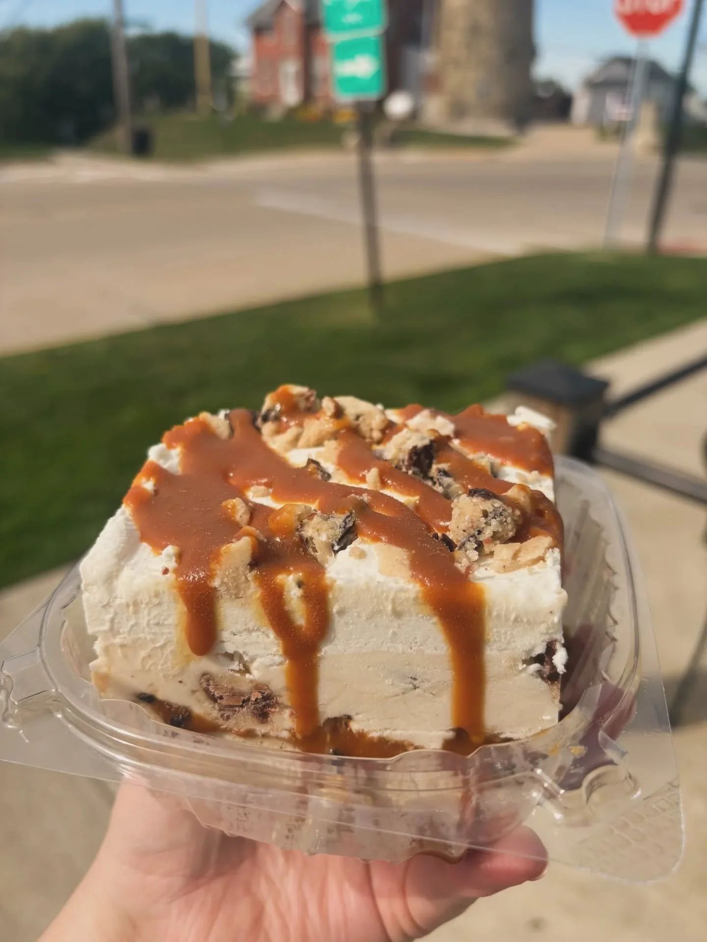 I think this is what they mean when they say &quot;thirst trap&quot;, right?
Feel free to not clarify if I'm wrong.

Brown butter cake + house caramel &amp; soft chocolate flakes, cookie dough ice cream, fresh homemade whip, more of our edible choc c