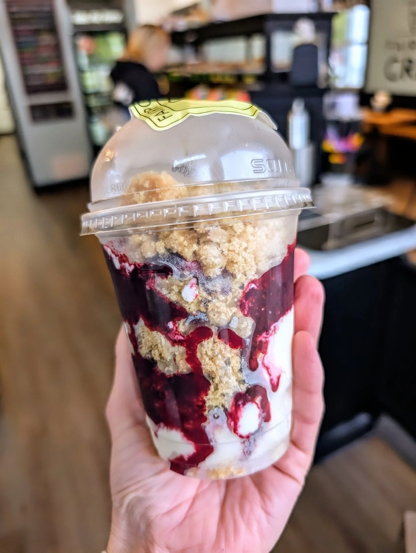 We needed something fruity.

BLACKBERRY CRUMBLE SUNDAE
&bull; vanilla bean ice cream + house blackberry jam + our brown butter oat streusel &bull;

Blue skies and ice cream await you out here.🍦❤️
Ice cream in a sweater tastes just as good as ice cre