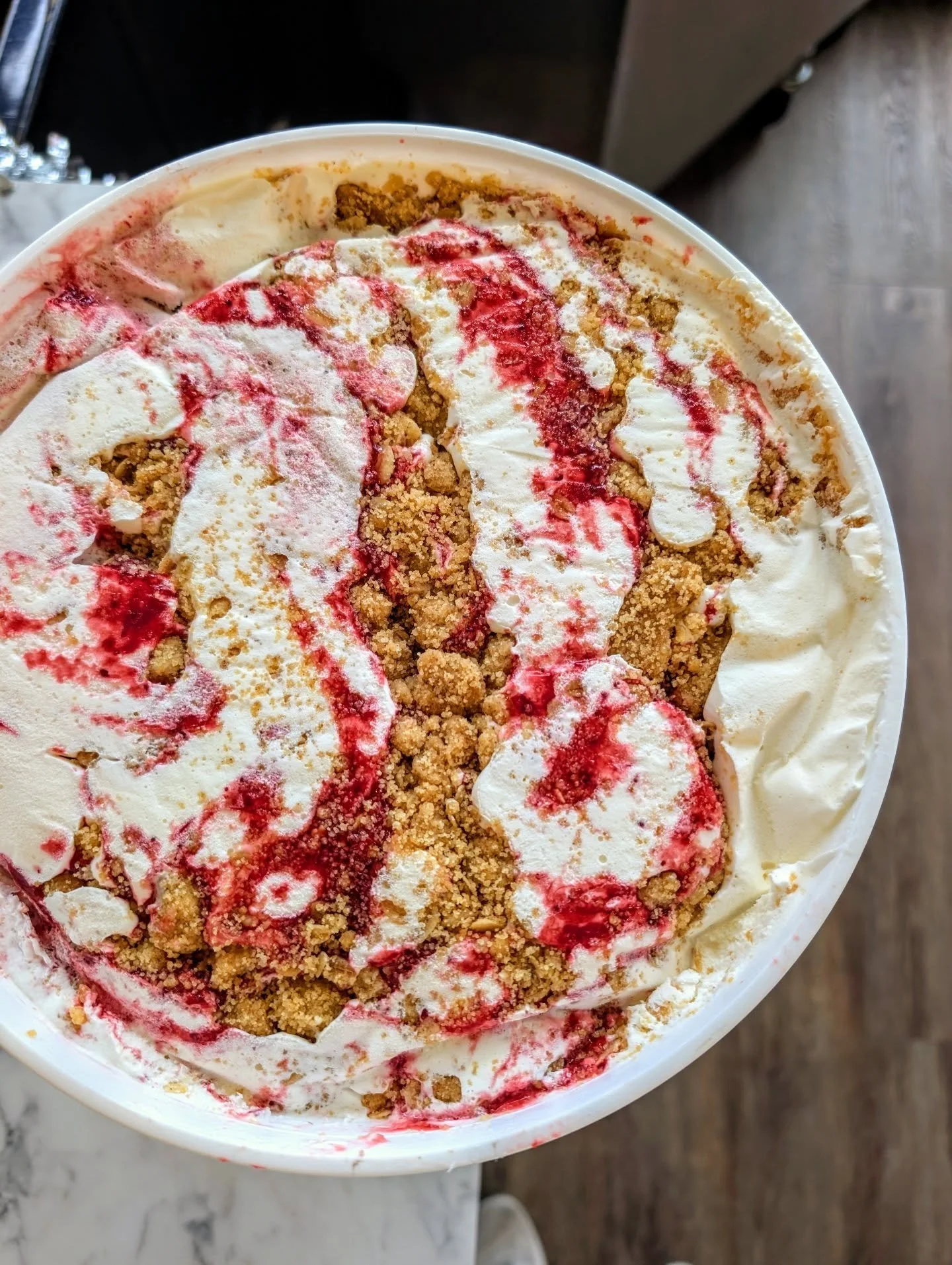 It wasn't the plan to release this yet but... a good planner knows decisions should be held loosely, and that sometimes your plan has to change. 

{ FLAVOR ALERT } Winterberry Crumble!
&bull; sweet cream ice cream + house winterberry jam (cranberry, 