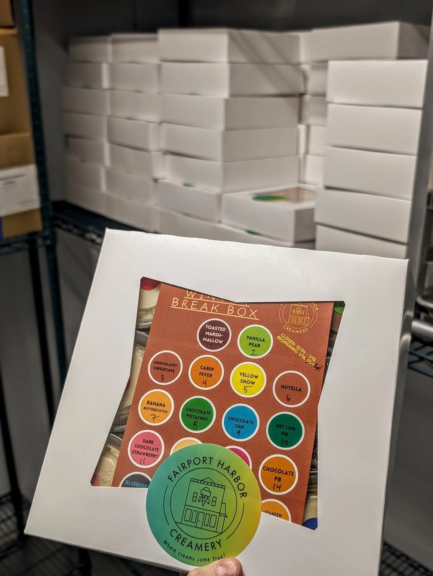 It's officially time to come get your winter break boxes!
Thanks for ordering this year ❤️.

WE HAVE 12 EXTRAS! Must call and pay, or come in and pay to claim - they aren't available online to keep it easy to keep track of.
440-898-0030

Why only 12?