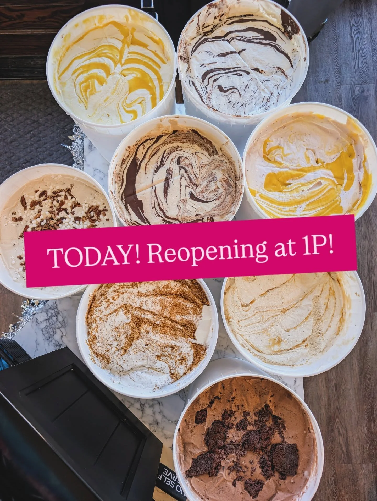 Today is the day!
Can't wait to hear what y'all think of our new flavors. Some old favorites, some new, some only here for a brief stint since January traffic is unpredictable 😊.

Hope to see you all weekend for a little fun:
- Hunt for the golden s