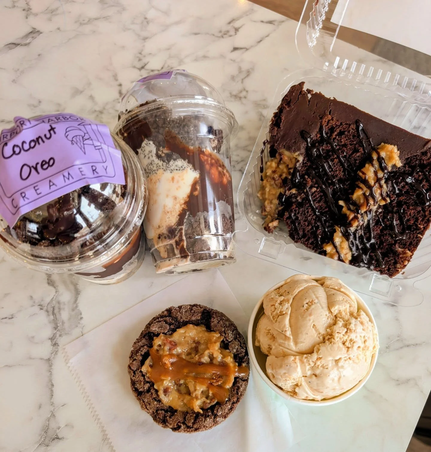 Coconut lovers... we're listening! 🥥

&bull; Coconut Coffee ice cream - coffee and coconut ice cream + toasted coconut flakes
&bull; German Chocolate filled cookies 
&bull; Coconut Oreo Sundae - toasted coconut ice cream + fudge, house Oreo dirt &am