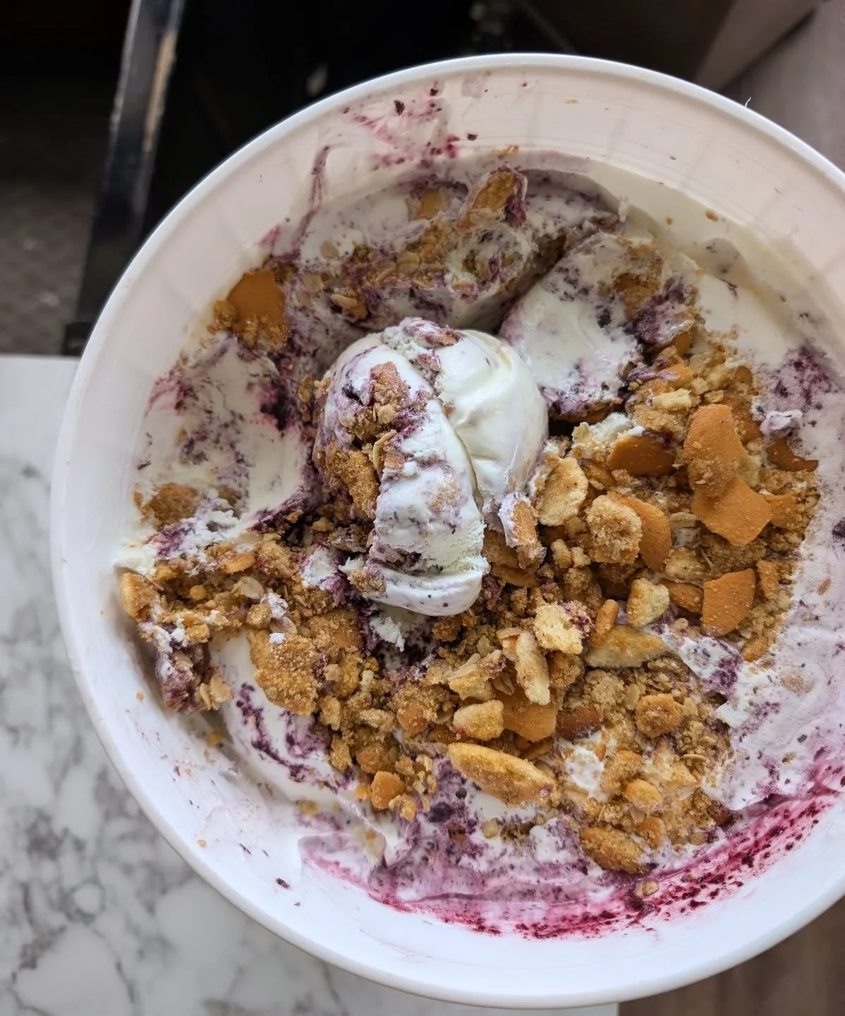 Couldn't not give this to you on Easter weekend...
{ FLAVOR ALERT } Blueberry Crumble!
&bull; sweet cream ice cream + house blueberry jam &amp; our brown butter 'Nilla wafer crumbles &bull;

We've got ice cream pies &amp; some extra whole key lime pi