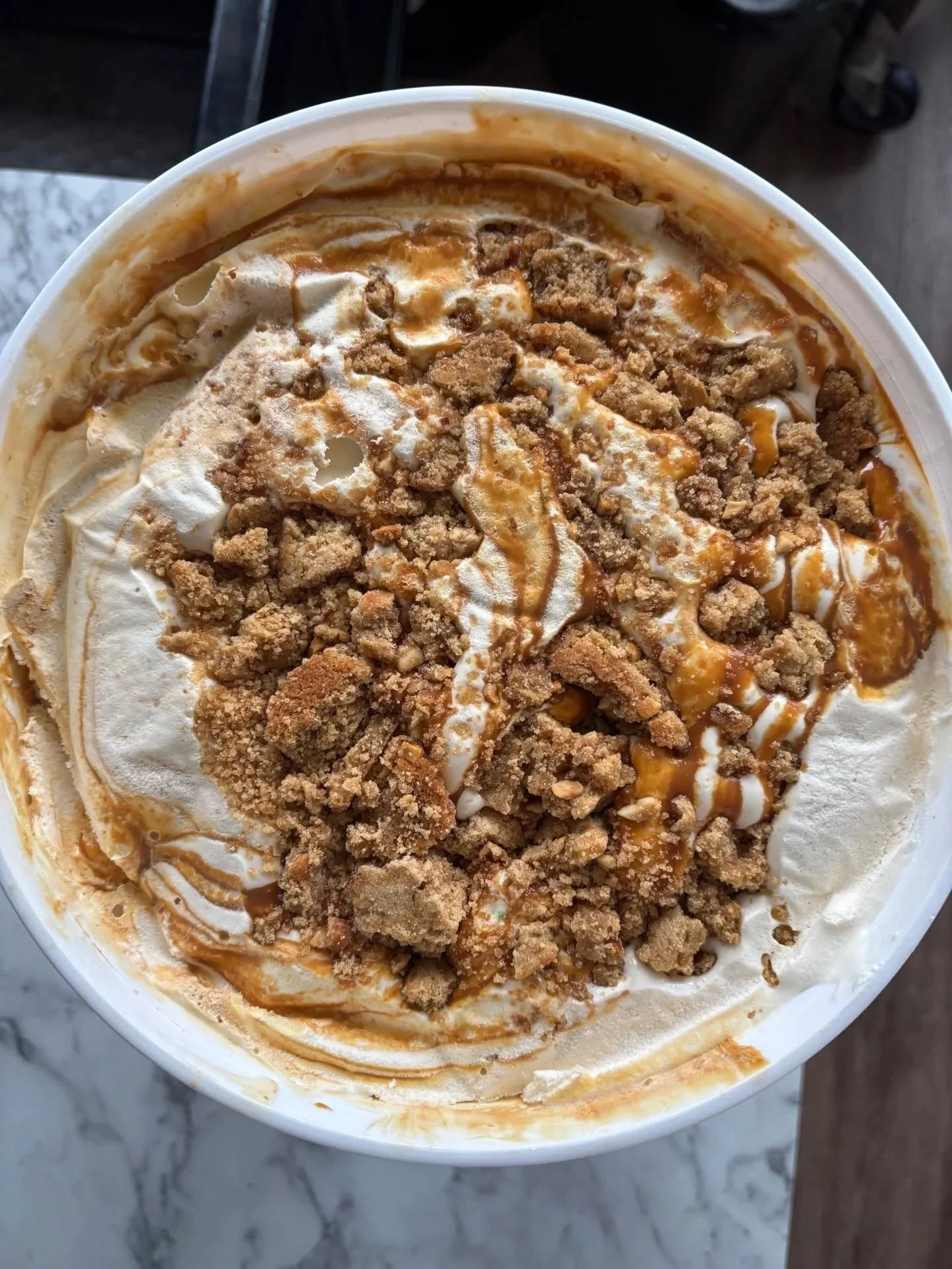 A Saturday { FLAVOR ALERT } --

CARAMEL PB COOKIE
&bull; caramel ice cream + house caramel streaks &amp; our peanut butter cookies &bull;
It's the best? It's the best.
We're getting some new people trained for summer...have you seen some new faces ye