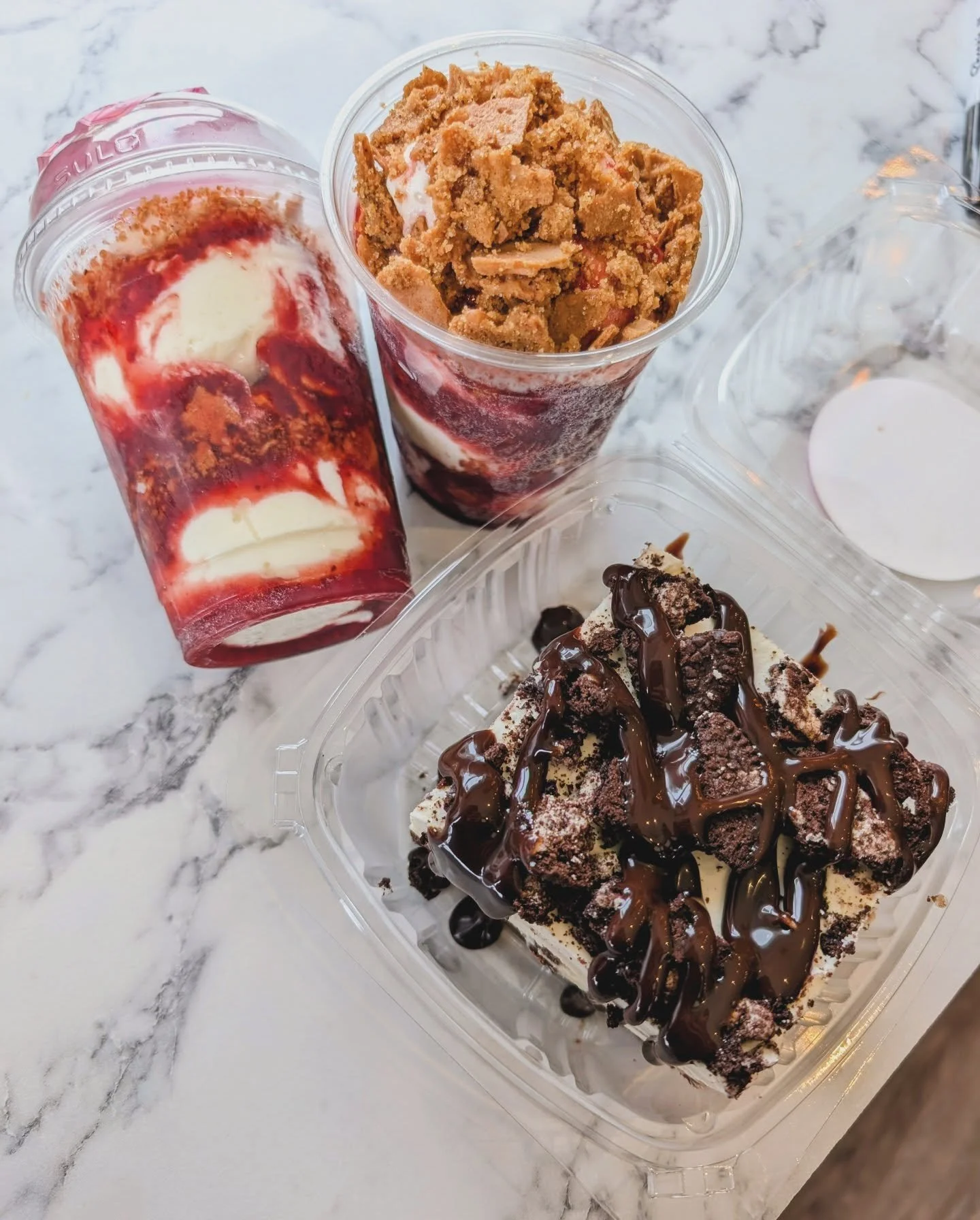 If you ran this morning, you also got a shower...great job to all the runners who stuck it out through the weather!! Now the sun is peaking..of course..😂

Some new goodies in the freezer for you this weekend -->

&bull; STRAWBERRY CHEESECAKE SUND