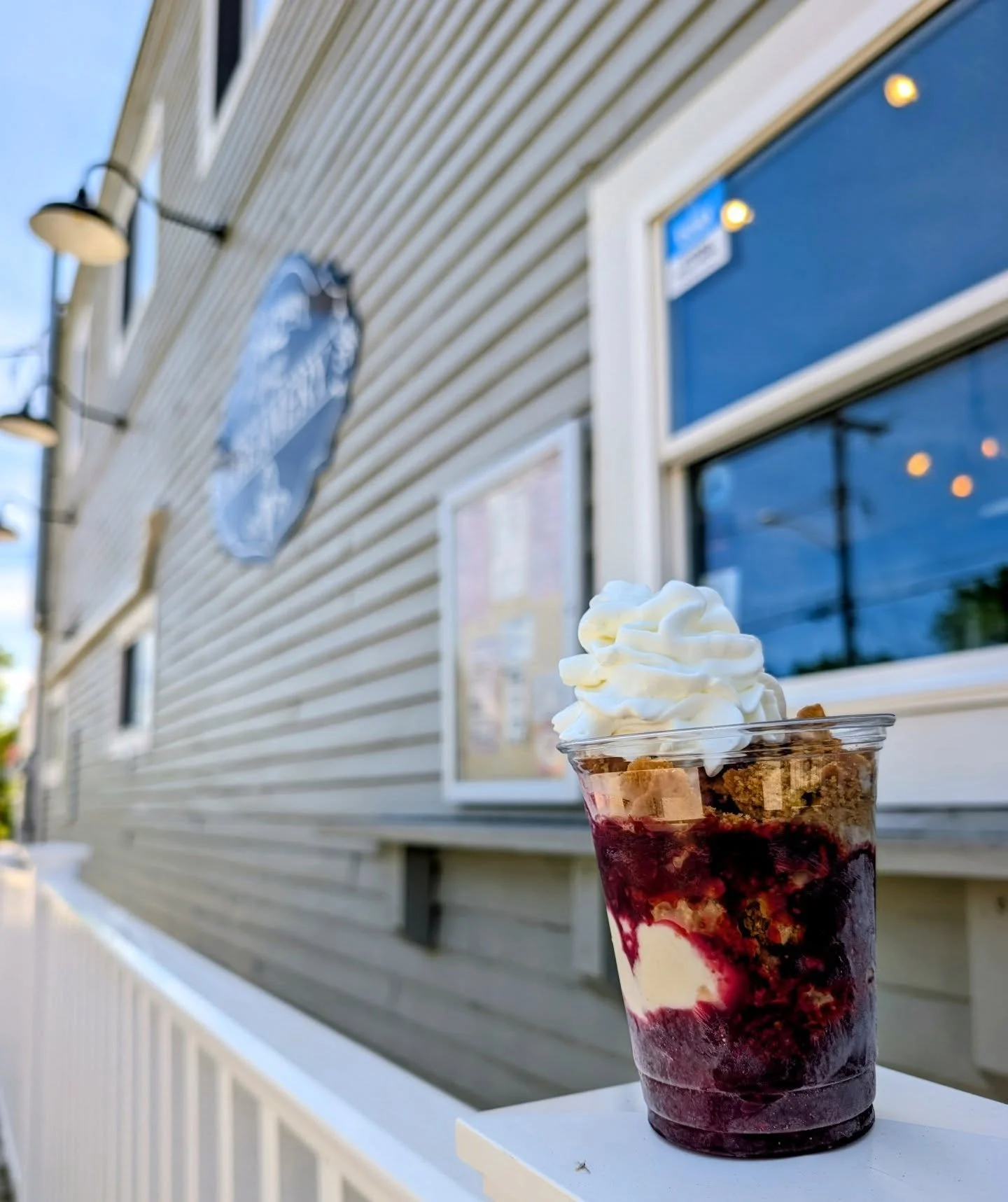 New sundae for the weekend!

TRIPLE BERRY CRUMBLE 
&bull; Layers of vanilla bean ice cream + house triple berry jam &amp; our brown butter waffle cone crumble &bull;

Strawberry cheesecake is running out sooner than I planned... So this will be our f