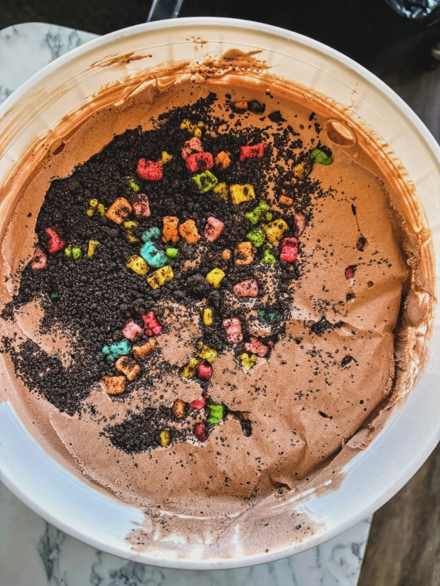 I'm sorry, what's that? ANOTHER new flavor?!? Yes.

{ FLAVOR ALERT } -- DIRT CUP!
&bull; chocolate ice cream + our house Oreo dirt &amp; the squishy little gummi bears that everyone has grown to love.

These gummi bears are specifically crafted for g