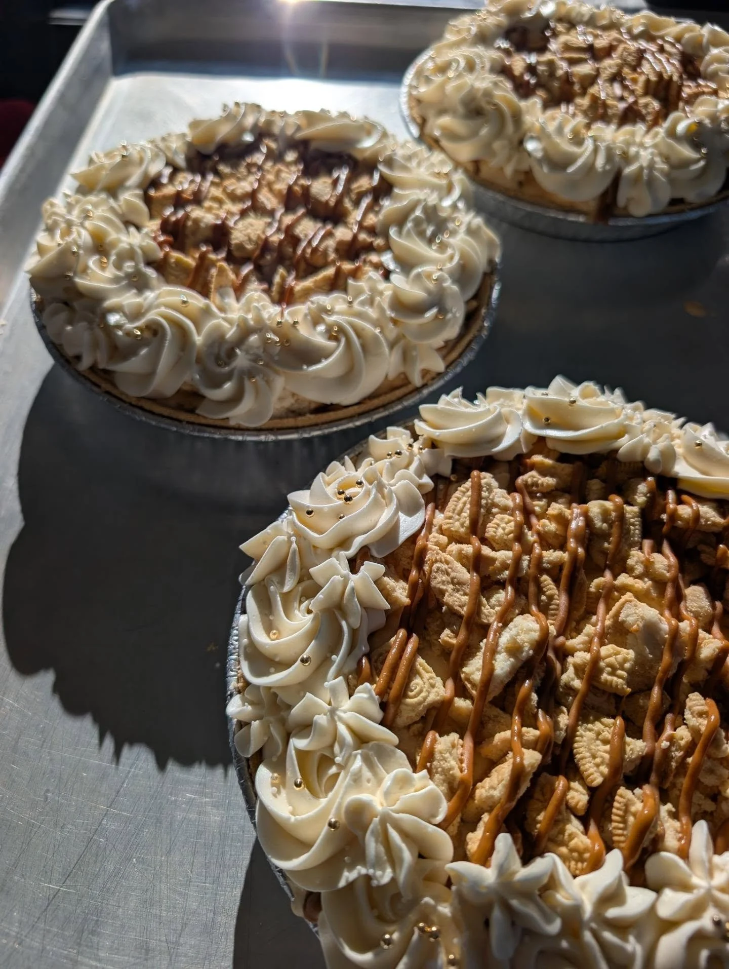 Ice cream pies, ice cream cakes, sheet cakes, layer cakes...we do 'em when we can!

We usually have 2 or 3 flavors of ice cream pies &amp; 1 or 2 ice cream cakes in the freezer, decorated &amp; ready to go! Easy for when you don't want to think too f
