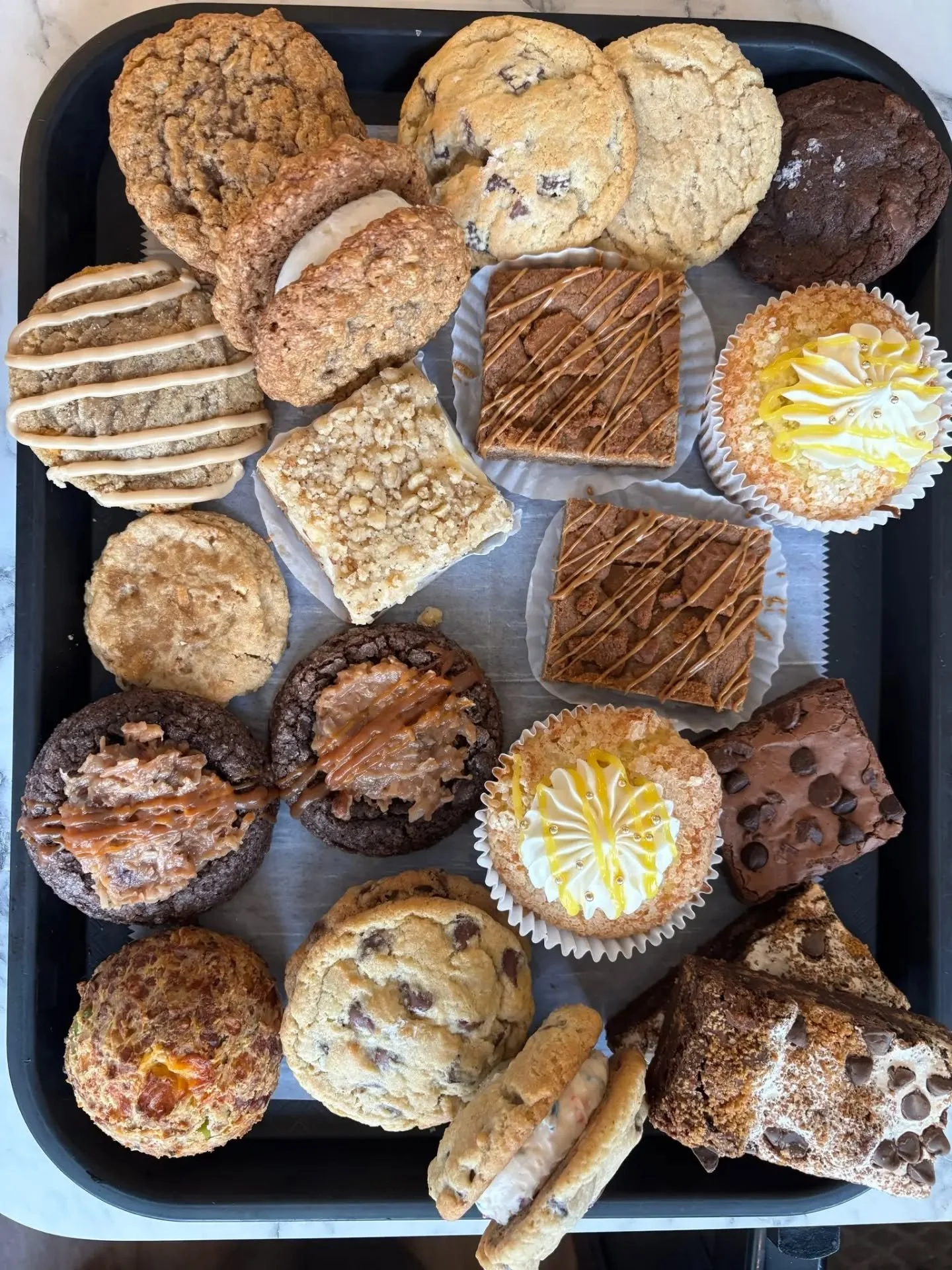 Ready for the weekend, rain seems to be clearing out finally..how is everyone's basement...?😅

BAKERY:
*new!*
- brown butter biscoff blondie - biscoff spiced BB blondie w/ cookie butter drizzles
- cookie cake cream pie - your fav salty choc chip coo