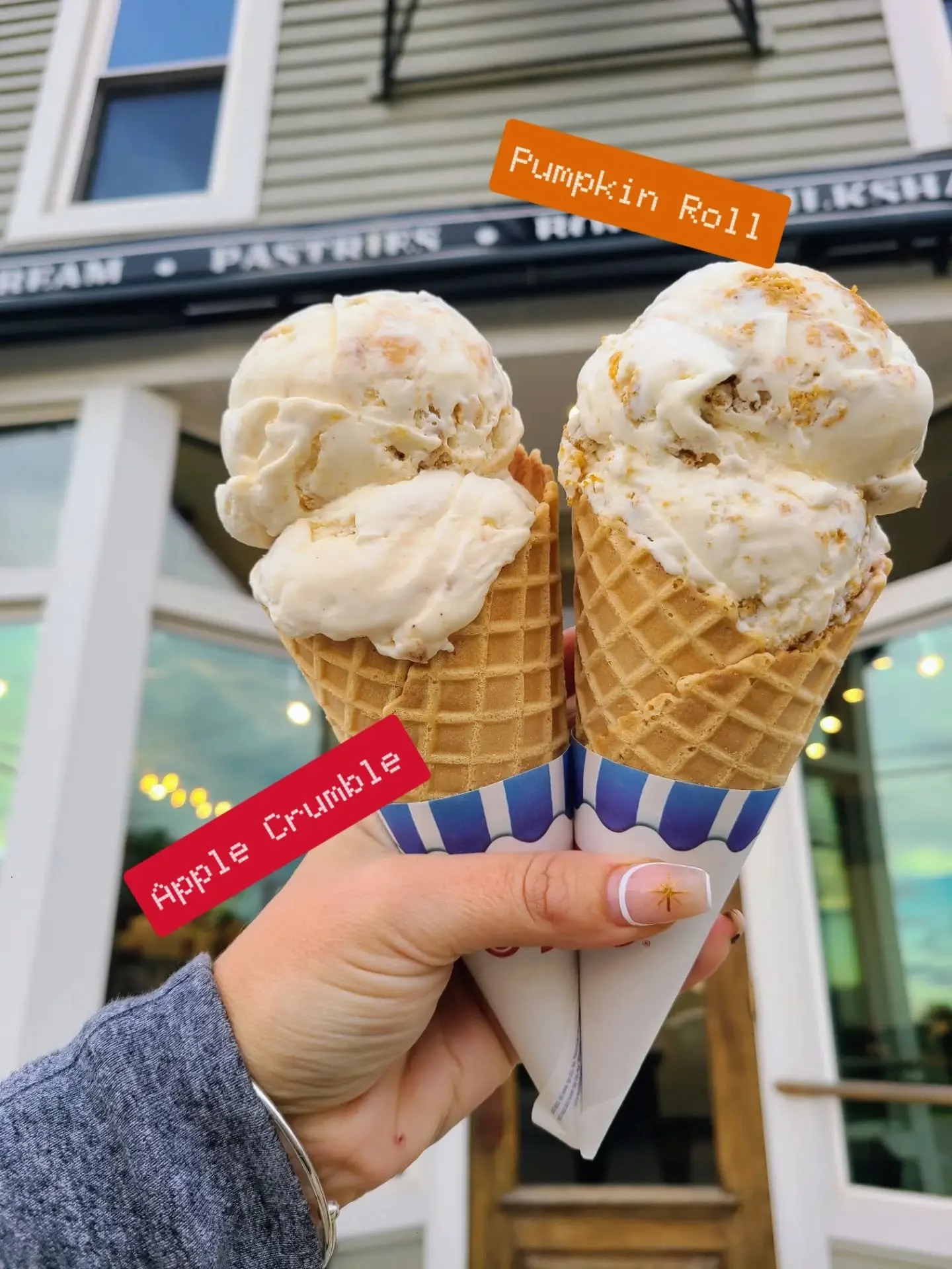 3 cheers for your 3 current favorites --
&bull; Pumpkin Roll 
&bull; Apple Crumble
&bull; Cardamom Coffee

Venture out on this sunny Sunday to visit your local makers!! We'd love to treat you🍦🍪🫶.
Get your freak on by dabbling in our savory creatio